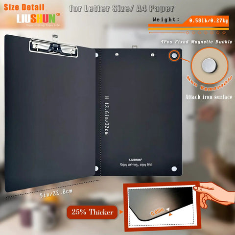 Magnetic Clipboard A4 Metal Clip Board With Heavy Duty Fixed Magnet Durable Contractor Grade Metal Panel dimensions