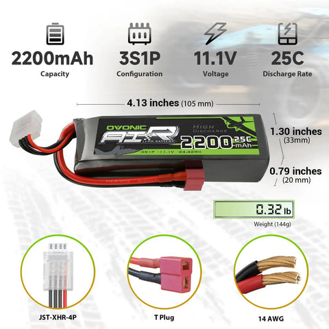3S 2200mAh 11.1V LiPo Battery With Dean Style T Connector For RC Planes Helicopters Drones Quads Cars And Boats 25C Discharge