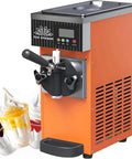 Boss Level Commercial Soft Serve Ice Cream Maker Machine Countertop 450 Watt with LCD touchpad, serving soft serve ice cream.