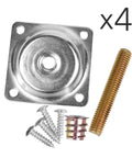 14 Degree Angled Leg Mounting Plates For Sofa And Furniture Repair No Wobble Fix Full Set Of 4 With M8 Screws Hanger Bolts And Converters
