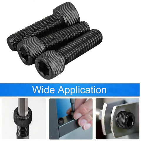 Built Different M6x20mm Socket Head Cap Screws Grade 12.9 Alloy Steel Black Oxide Finish with Precision Allen Hex Drive.