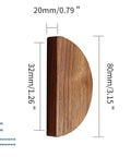 Detailed view of Walnut Wood Circular Cabinet Drawer Pulls Four Pairs Round Wood Grain Handles With Approximately Five Inch Length