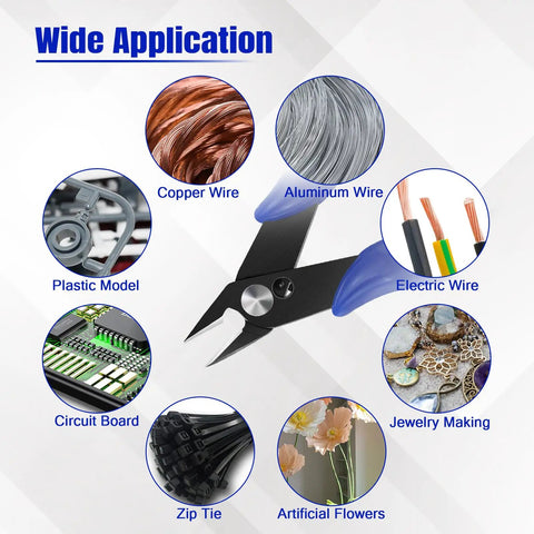Micro Flush Cutters 5 Pack Small Wire Cutters Snips Pliers Nippers Side Cutter Diagonal Cutting For Zip Ties Craft Electronics