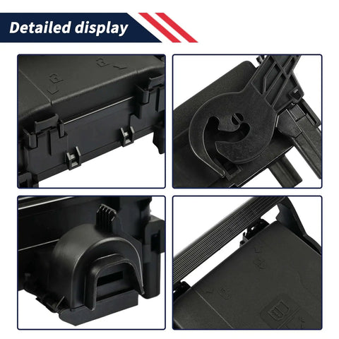 Straight Shot Heavy Duty Engine Compartment Fuse Box With Loaded Relay Cover Junction Block Wiring Harness No Sweat Bolt On For Chevy Suburban Tahoe Gmc Yukon Escalade 2015 2020 detailed view showing fuse box connectors and relay cover