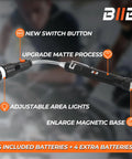 LED magnetic pickup tool with switch, lights, and matte process