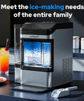 Upgrade Your Kitchen Vibe With This Portable Countertop Nugget Ice Maker Cranking Out ThirtyEight Pounds Fast Of Chewable Soft Ice And HassleFree Self Cleaning For Bars And Weekend Hangouts, featuring a sleek design and ice waiting in the reservoir.