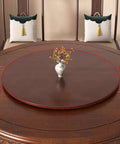 Solid Wood Lazy Susan Turntable Spinning Smooth As Butter Easy Rotate Serving Tray on round dining table