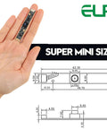 Person holding 8MP USB Webcam With Microphone Crystal Clear 3264x2448 Ultra HD No Fuss 105 Degree Wide Angle Lens Plug And Play Computer Camera For LightBurn Laser Engraver Raspberry Pi Laptop And CCTV Security, showing super mini size and detailed dimensions.