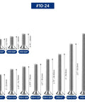 50 Pack Of 18 8 304 Stainless Steel Phillips Oval Head Machine Screws 10 24 By 5 8 Inches on size chart with dimensions.