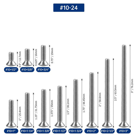 50 Pack Of 18 8 304 Stainless Steel Phillips Oval Head Machine Screws 10 24 By 5 8 Inches on size chart with dimensions.