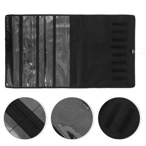 Double Sided Jewelry Hanging Storage Organizer Bag For Closet With Pouch keeps watches ties hair accessories neatly stored.