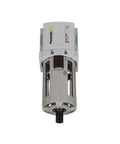 High Flow One Quarter Inch NPT Compressed Air Particulate Filter, 5 Micron Element, Poly Bowl with Guard, C Bracket shown
