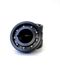 Pool vacuum turbine bearing replacement part, blue metal housing with visible steel balls