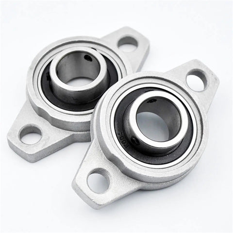 Total Beast Two Piece Zinc Alloy Pillow Block Bearings With Solid Chrome Steel Inserts That Rock Smooth And Quiet On Your Machinery Shafts Without No Wobble Plus Tough Load Capacity And Self Alignment Features You Can Trust For Heavy Duty Work. 17mm silver two-bolt pillow block bearings with chrome steel inserts