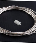 Kick Ass Heavy Duty Aluminum Cable Sleeves, Eight Shaped Snare Wire Ferrules For USB C Charger Ends And Phone Cords, lightweight aluminum ferrule beside wire.
