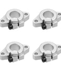 Four Pack SHF16 Linear Motion Rail Supports For 16mm Diameter Guides, silver steel construction with mounting brackets