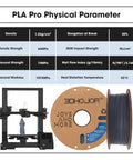 3DHoJor PLA Pro (Plus) 1.75mm grey PLA+ filament, 1kg on cardboard spool