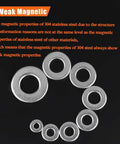 Stainless steel flat washers assortment kit, 270 pieces in eight sizes (1/2, 3/8, 5/16, 1/4, #12, #10, #8, #6)