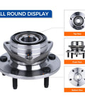 Front Wheel Hub Bearing Assembly 515006 For Dodge Ram 1500 1994 1999 4x4 With 5 Lugs Non ABS Front Pair Replacement Kit displayed in multiple views