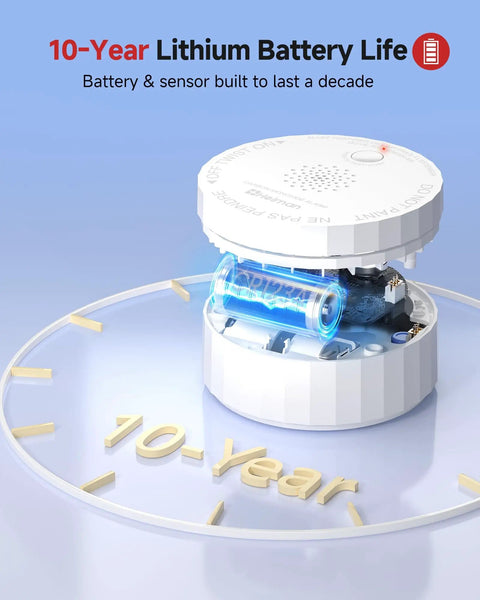 Interconnected Carbon Monoxide Alarm System With No WiFi Needed, Wireless Intercommunication, 10 Year Battery Operated CO Detectors