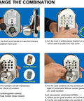 Step-by-step instructions for changing code on Stainless Steel 304 Keyless Deadbolt Lock With Mechanical Keypad And Key Backup