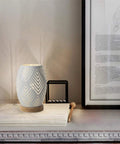 Modern Table Lamp With Metal Hollow Design for Bedroom, living area with Nordic decor, E26 60W Night Light Bulb Not Included, minimalist
