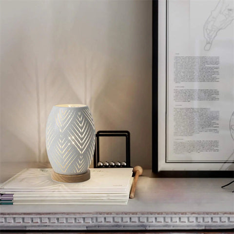 Modern Table Lamp With Metal Hollow Design for Bedroom, living area with Nordic decor, E26 60W Night Light Bulb Not Included, minimalist