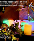 Lit Color Changing Flameless Votive Candles With Timer Set Of 10 for party decor, glowing rainbow colors with Christmas decor