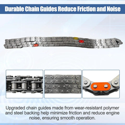 Close-up of chain guide from Drop In Timing Chain Kit With VVT Cam Phaser Sprockets And Guides For 4L V6 1GR FE Toyota vehicles