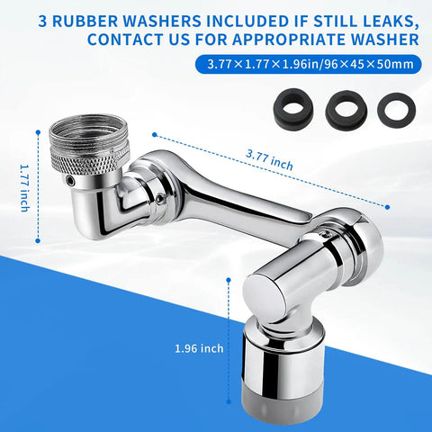 Faucet Extender For Bathroom Sink With 1080 Degree Robotic Arm Swivel Aerator Brass Sink Attachment and three washers