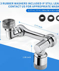 Two Pack Faucet Extender For Bathroom And Kitchen Sinks, Universal 1080 Degree Swivel Robotic Arm Aerator dimensions