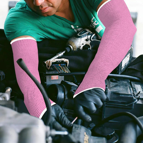 Straight Up Cut Resistant Arm Sleeves With Open Cuff Slash Proof Forearm Guard For Kitchen Prep Gardening Woodworking And Shop Chores Pink Protection For The Daily Grind