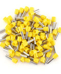 10 AWG Insulated Wire Ferrules 100 Pack Yellow E6012 Crimp Connectors Tin Plated Copper Pin Terminals For Electrical Terminations And DIN Rail Terminal Blocks, yellow insulated ferrules