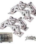 175 Degree Heavy Duty Cabinet Hinges Set For Wide Opening 2 Pair Concealed Hydraulic Hinges for trap doors, thick panels, garage cabinets.