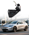Left Side Charging Port Door Assembly for Tesla Model 3 2017 2023 1525134 00 C on a vehicle background with modern transport.