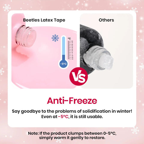 Comparison of colored liquid latex for nails peel off barrier 15ml and other products with anti-freeze feature at -5°C.
