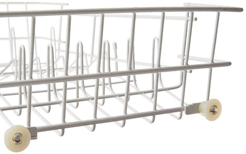 Genuine OEM Upper Dishrack Assembly For Dishwashers, White, Replacement Part Fits GE Models Including WD28X10369, Side View