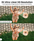 Comparison of 2K Indoor Outdoor Security Camera System For Pets And Family Color Night Vision White Light Siren 24 Seven recording with standard 1080p.