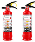 Solid Duo Of Two Point Five Pound Abc Dry Chemical Fire Suppressors Designed To Knock Out Small Blazes Fast On Ordinary Combustibles Flammable Liquids And Live Equipment For Your Rig Or Residential Space.