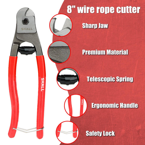 Beefy 3 Piece Bolt Cutter Set With 14 Inch Heavy Duty Bolt Cutter 8 Inch Mini Cutter And 8 Inch Wire Rope Cutter Ergonomic Handles