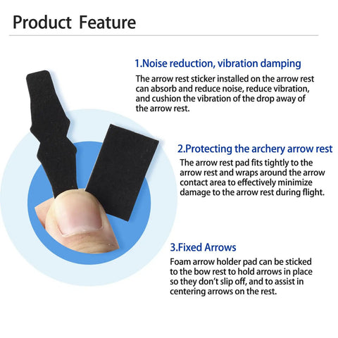 Drop Away Arrow Rest Felt Kit components and features for compound bows, emphasizing anti-slip and stability enhancement.