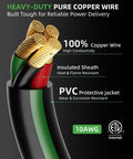 Cross-section of Heavy Duty 30 Amp 4 Prong Dryer And EV Extension Cord 25 Feet NEMA 14-30P To 14-30R 125V And 250V with copper wires