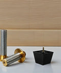 Adjustable Square Sofa Legs With Threaded Studs Eight Pack Furniture Feet For Sofas And Cabinets Plastic Caps And Metal Legs