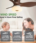 32 Inch Ceiling Fan With Remote And Dimmable Light For Indoor And Outdoor Use, shown above family, features listed