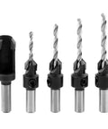 Tough As Nails Countersink And Plug Cutter Kit, Knockout Carbide Bits, 5pc HSS carbide set for woodworking projects.