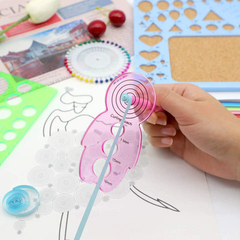Using curling coach from All In One 9 Piece Slotted Quilling Tool Set For Beginners To Pros for precise paper coiling