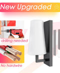 Cordless Two Pack Rechargeable Wall Sconces With Remote, No Drill Installation, Dimmable LED Light With 16 Color Temperatures