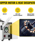 Essential Auto Electric PVC Heat Shrink Tube Cutter showing 300W copper motor, fast cutting speed, and efficient heat dissipation.