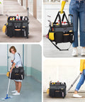 Large Rolling Cleaning Caddy On Wheels With Detachable Trolley Gray Waterproof Organizer for home, car, office, and picnic.