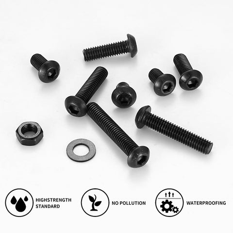 Heavy Duty 178 Piece M6 Screws And Nuts Set With Hex Socket Button Head Cap Screws Metric Bolts Nuts And Spanner Included Durable Carbon Steel Hardware Kit For Home Garage And DIY Projects shown with components